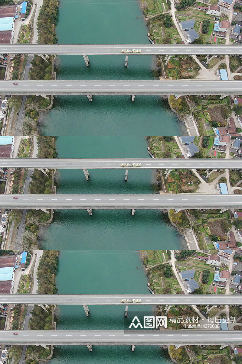 航拍高速路跨河大桥交通素材
