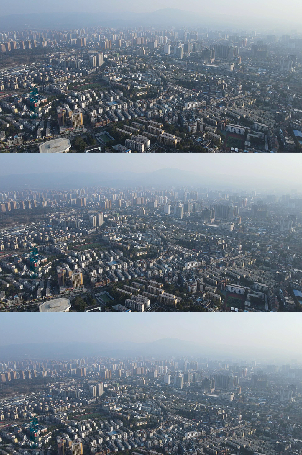 航拍湖南怀化城市全景素材