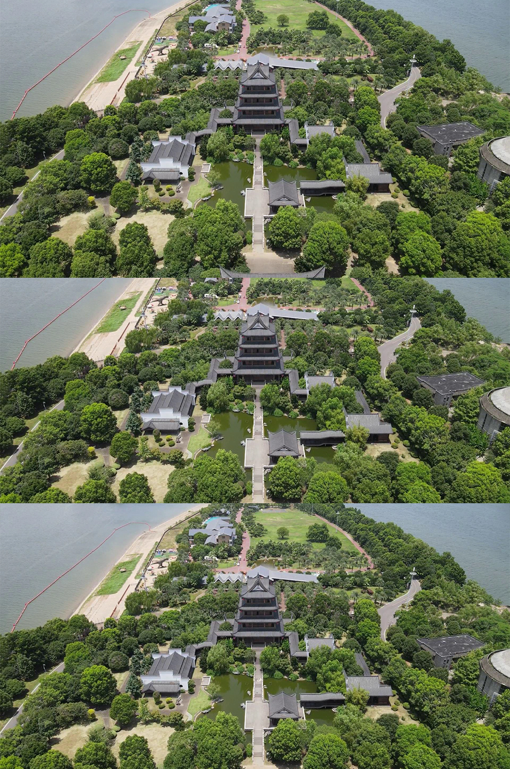 航拍湖南长沙橘子洲江神庙素材