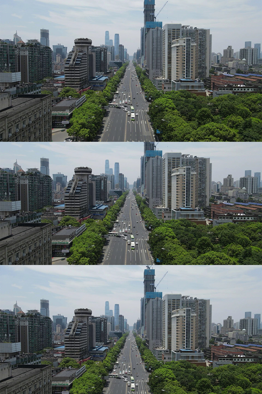 航拍湖南长沙五一大道城市交通素材