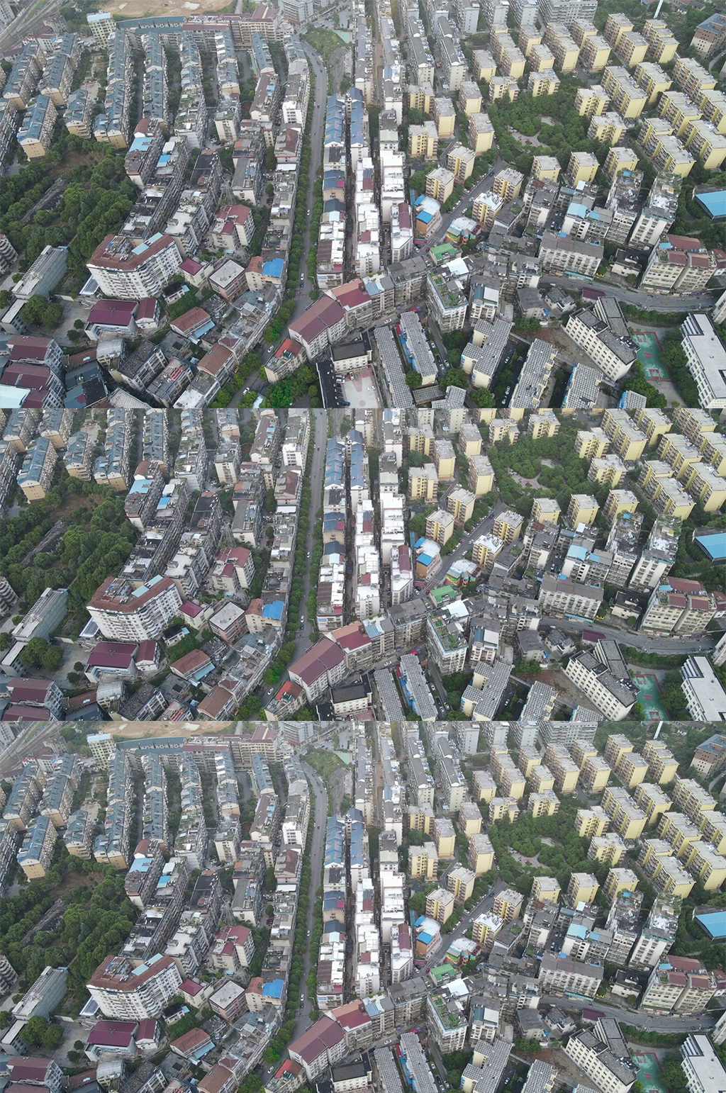 航拍城市住宅小区安置房素材