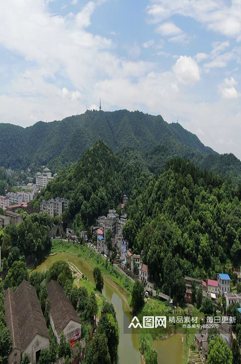 航拍湖南长沙岳麓山风景区素材