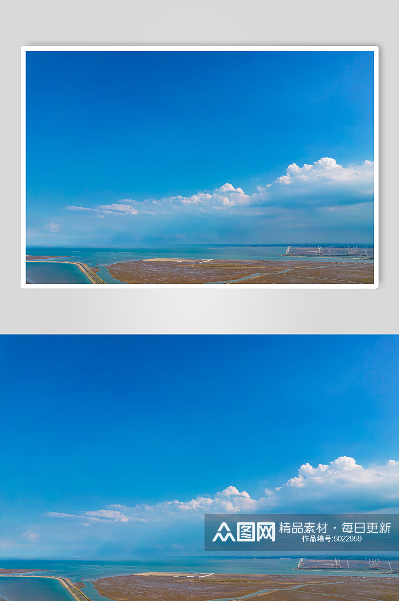 大海海浪沙滩退潮风景航拍摄影图素材