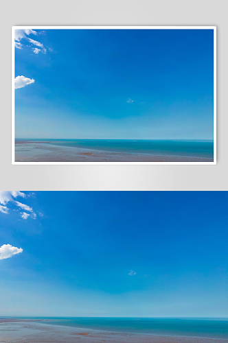 大海海浪沙滩退潮风景航拍摄影图