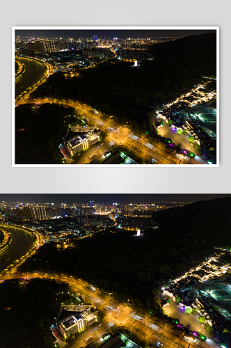 江苏无锡城市夜景灯光航拍摄影图