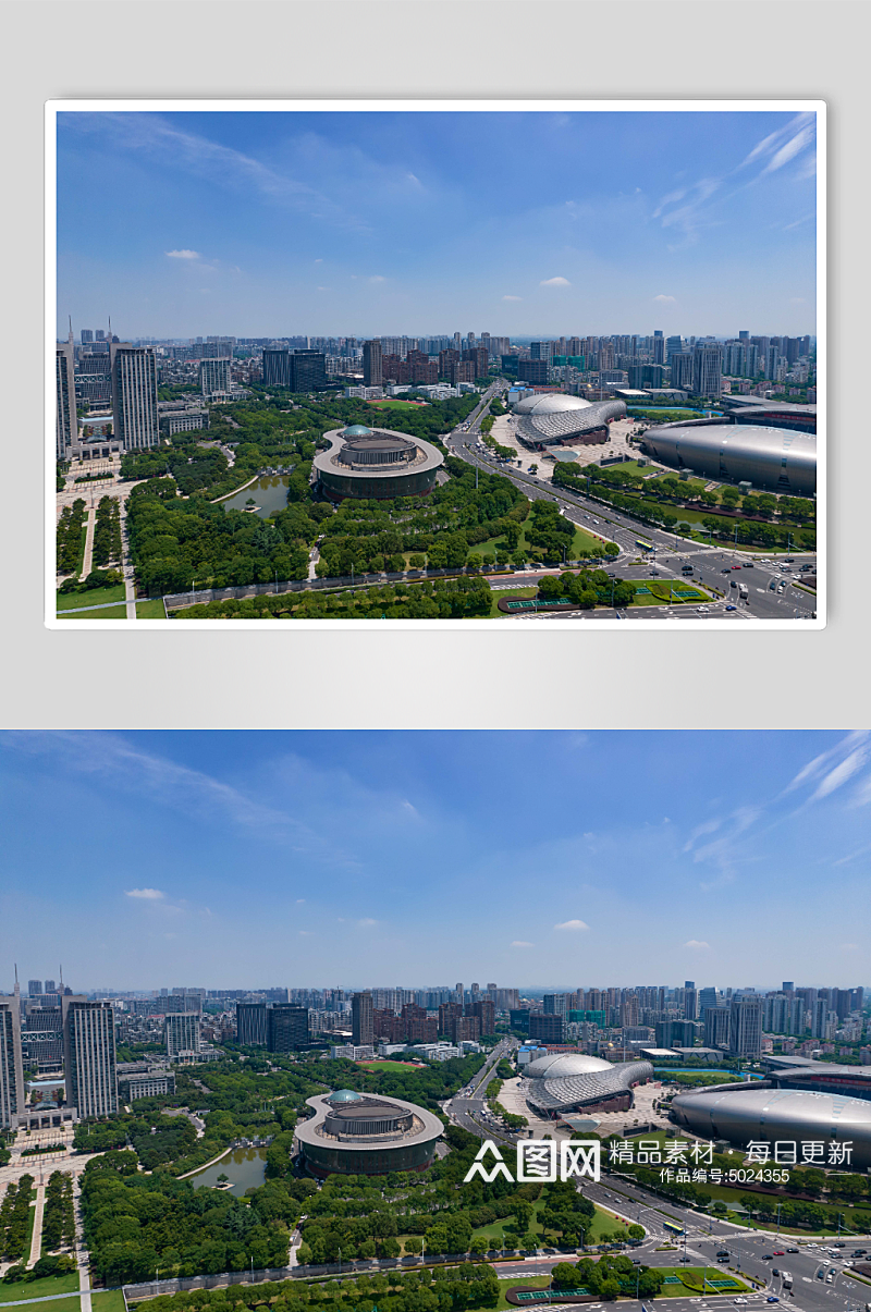 江苏常州城市风光市民广场航拍摄影图素材