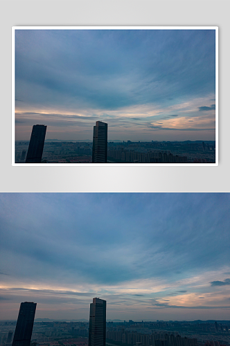 江苏无锡城市清晨航拍摄影图