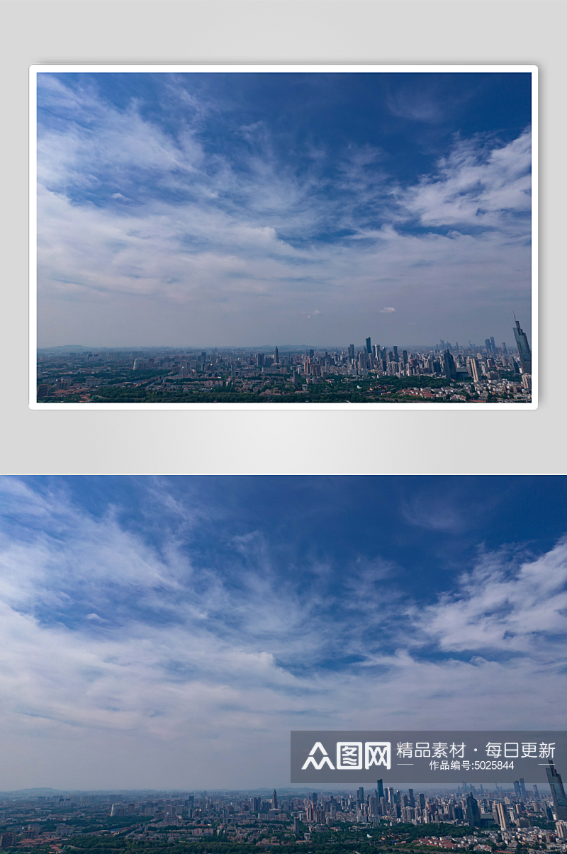江苏南京玄武湖城市风光航拍摄影图素材