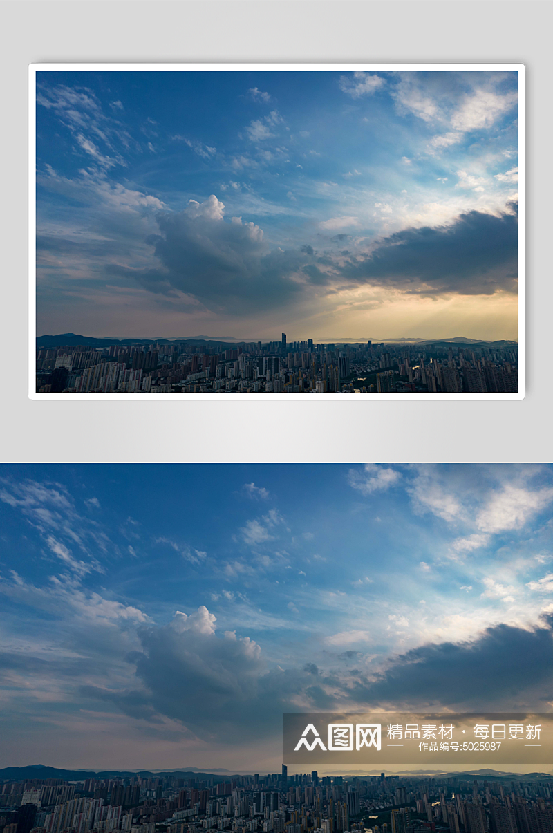 江苏无锡城市风光傍晚夕阳航拍摄影图素材