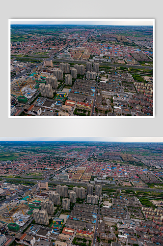 山东东营城市建筑风光航拍摄影图