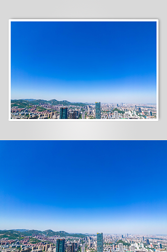 山东济南城市风光建设航拍摄影图