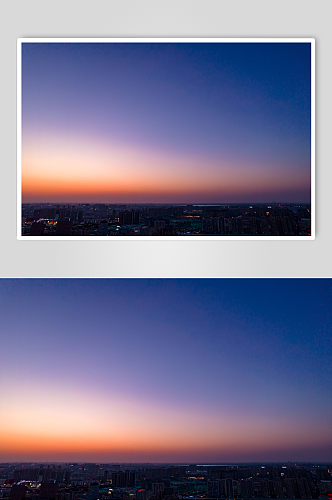 山东济南大明湖城市夜幕降临航拍摄影图