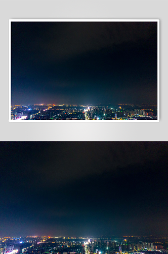 山东济宁城市夜景灯光航拍摄影图