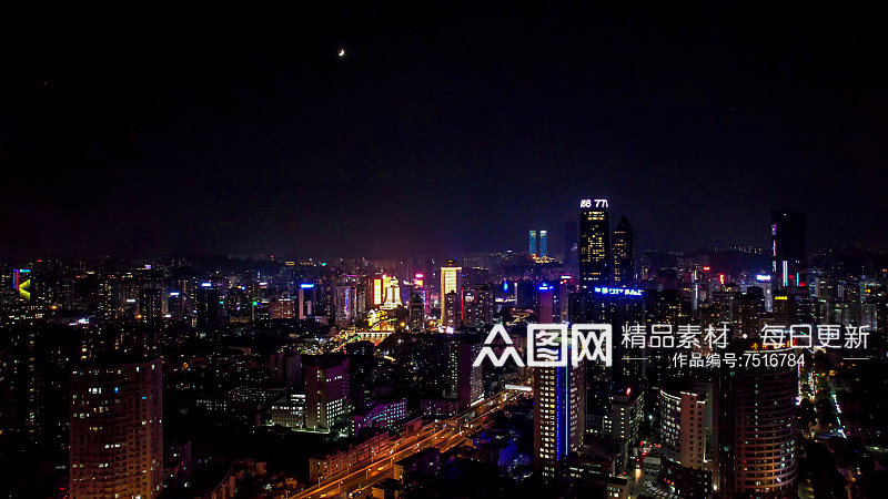 贵州贵阳城市夜景灯光航拍摄影图素材