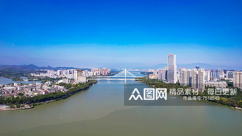 惠州东江两岸高楼建筑航拍素材