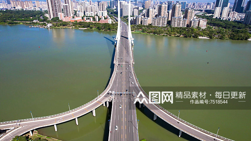惠州东江两岸高楼建筑航拍素材