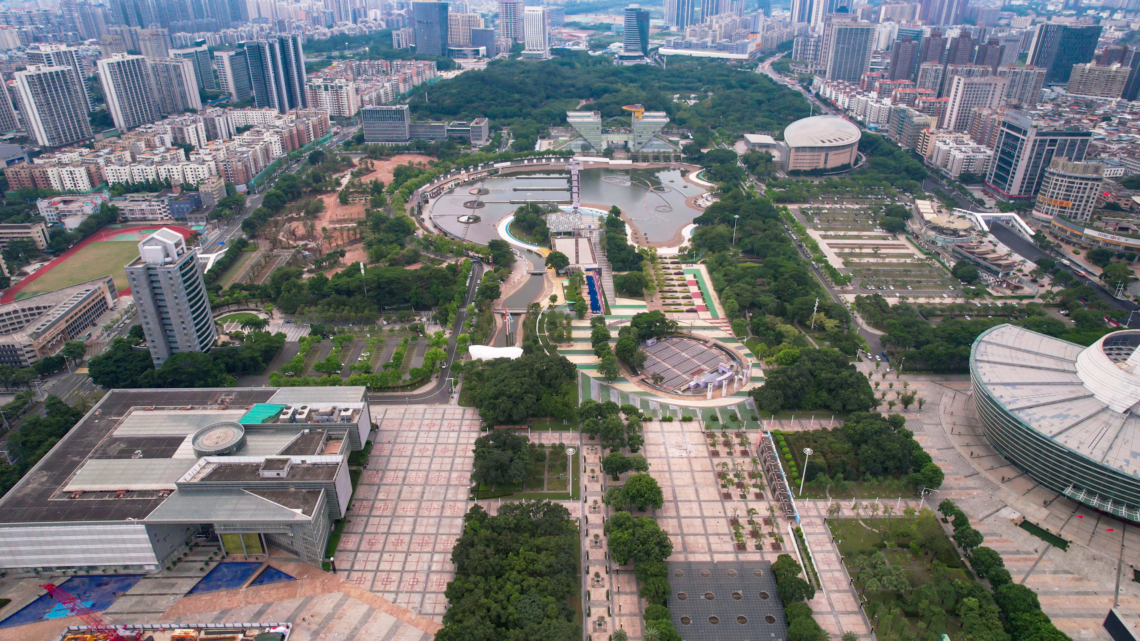 广东东莞城市风光建筑高楼航拍素材