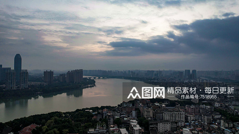 广东惠州城市大景航拍摄影图素材