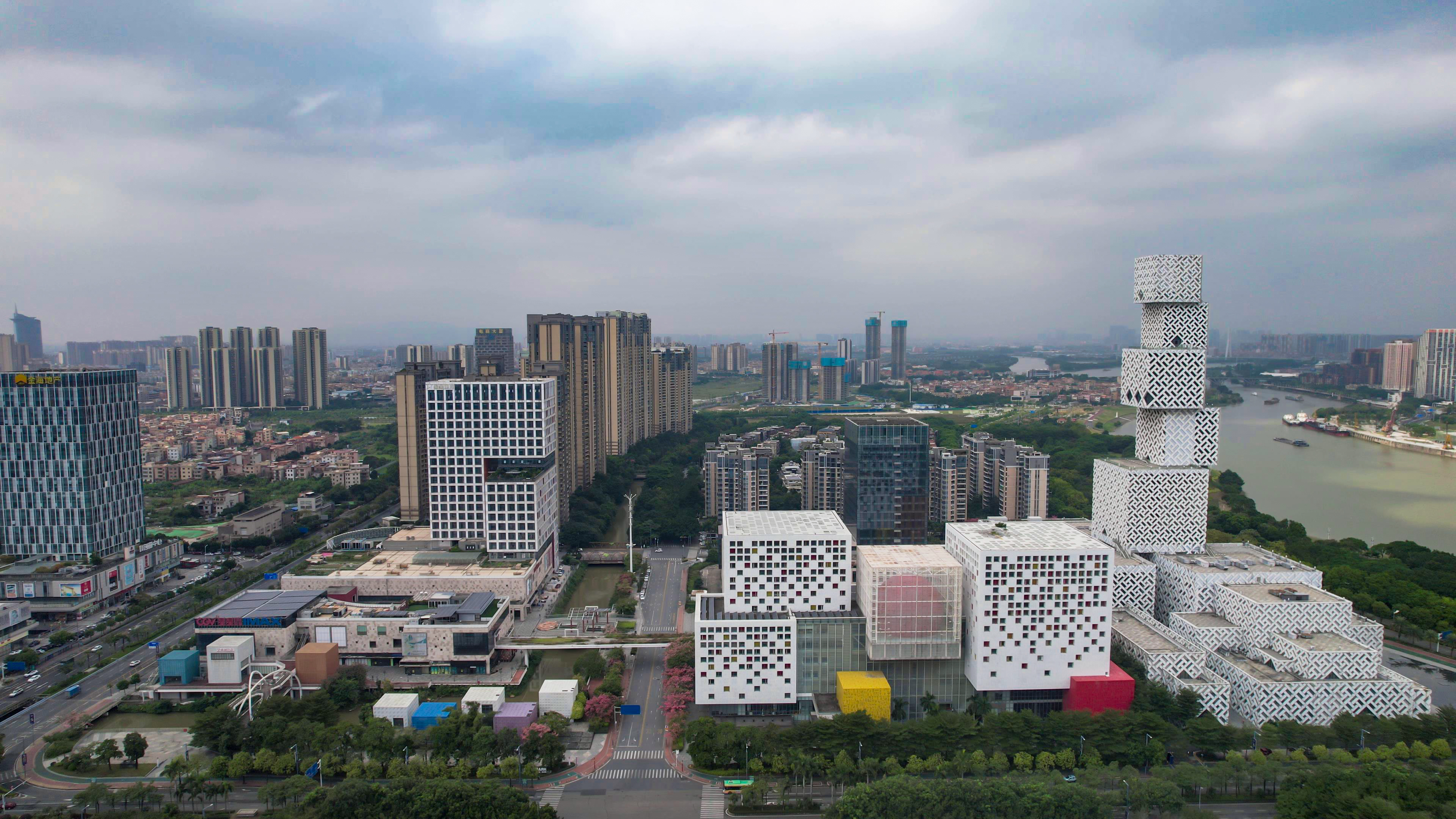 佛山城市风光地标建筑航拍素材