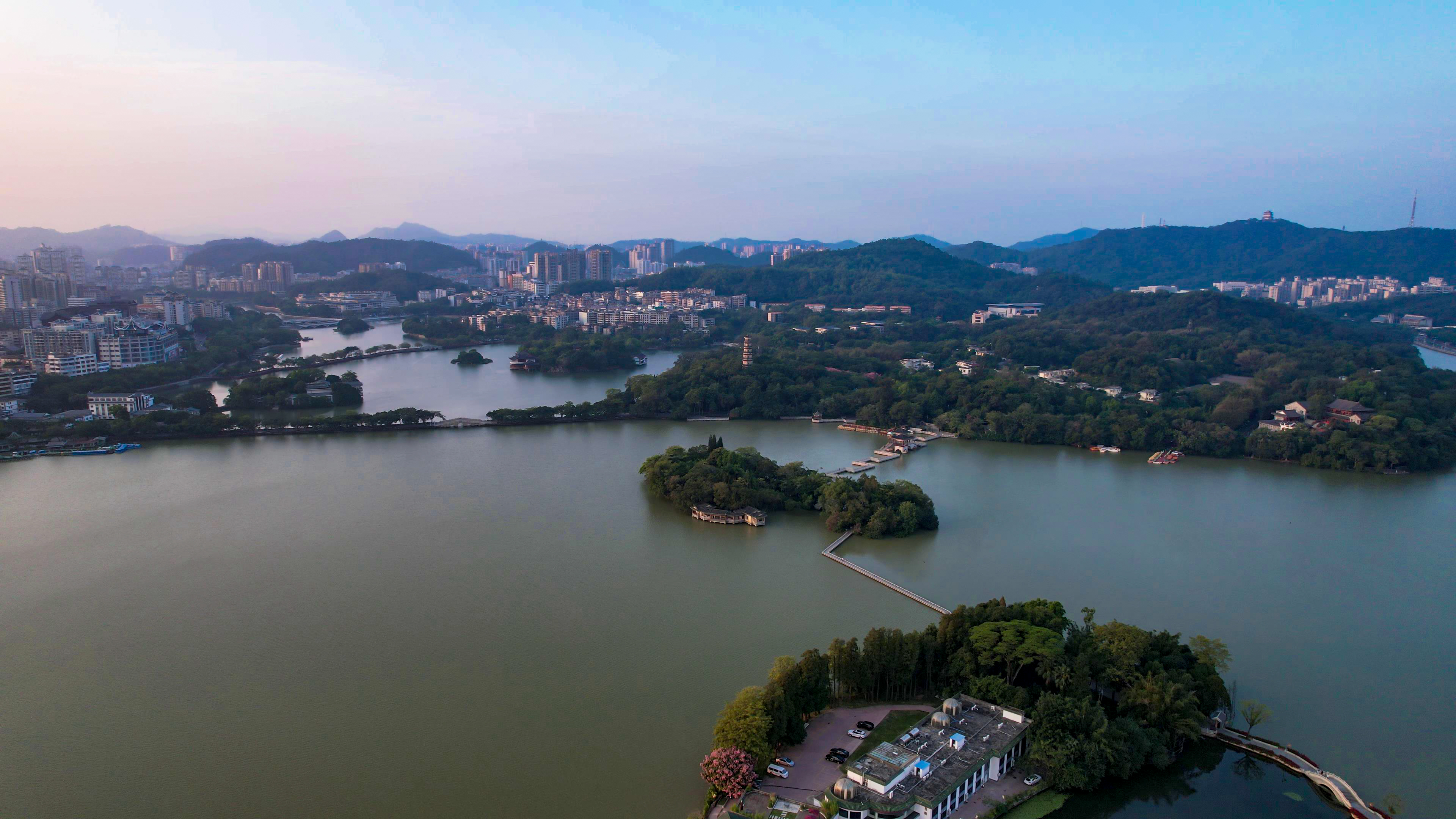 惠州西湖景区航拍素材