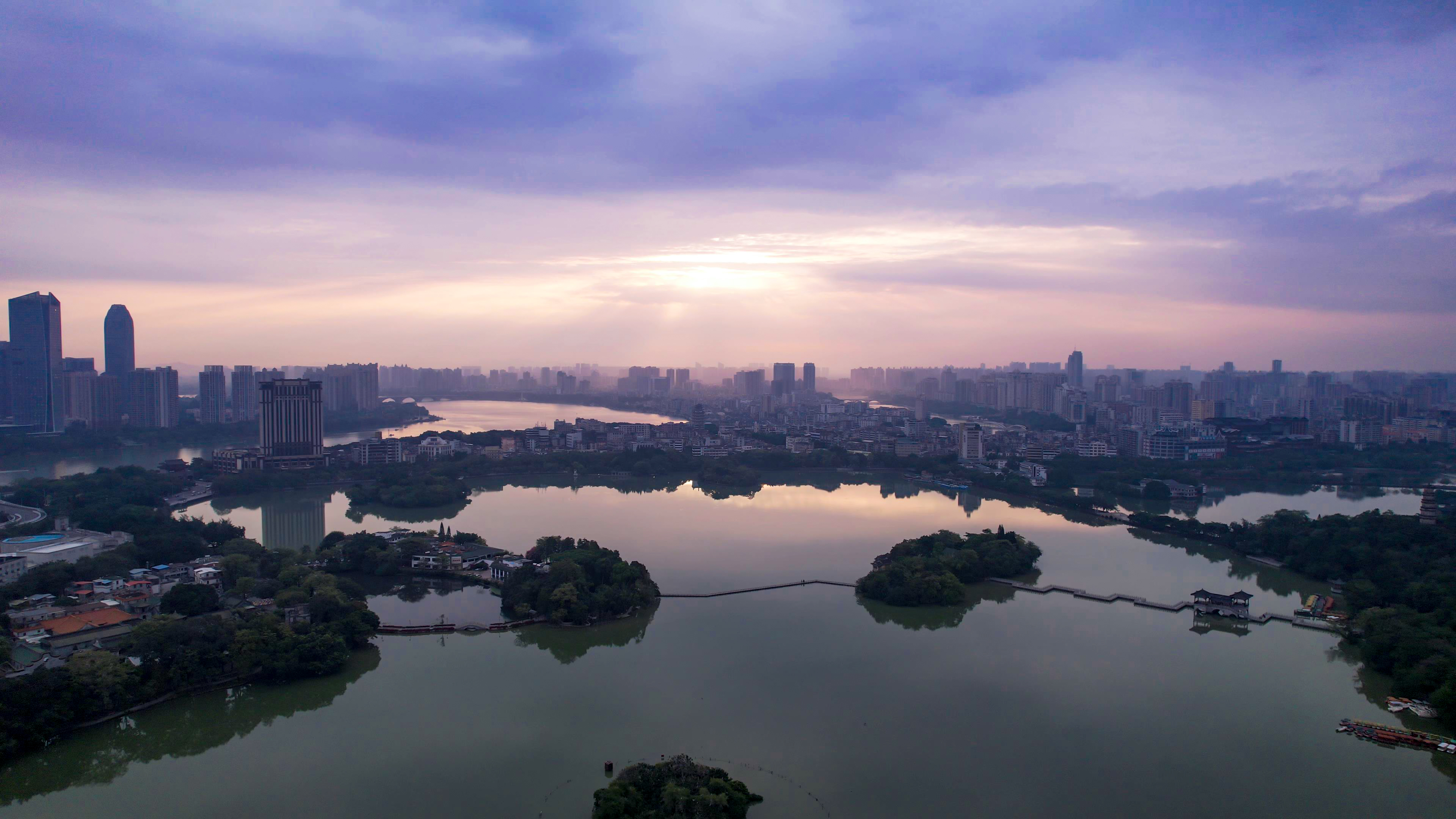 广东惠州西湖5A景区航拍素材