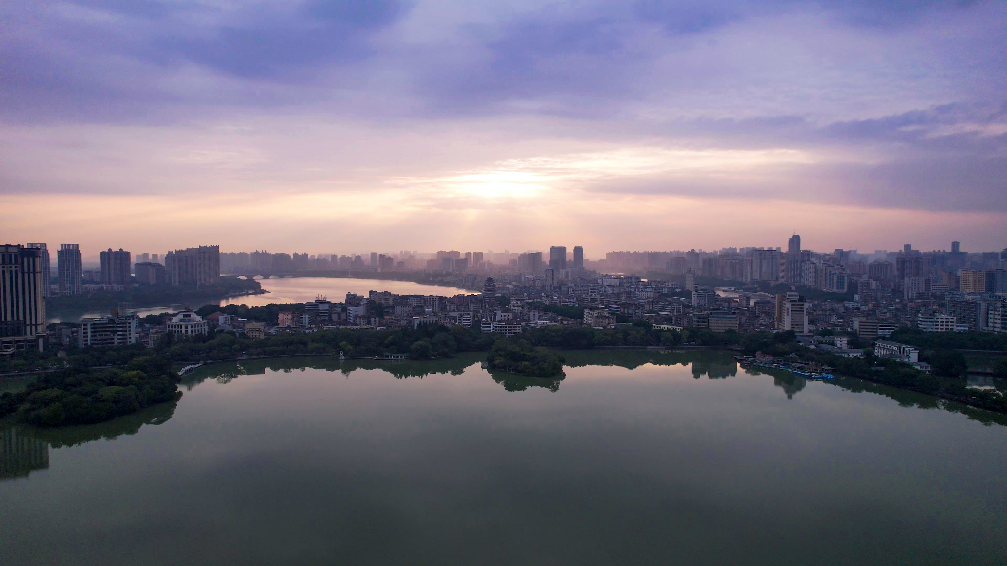 广东惠州西湖5A景区航拍素材