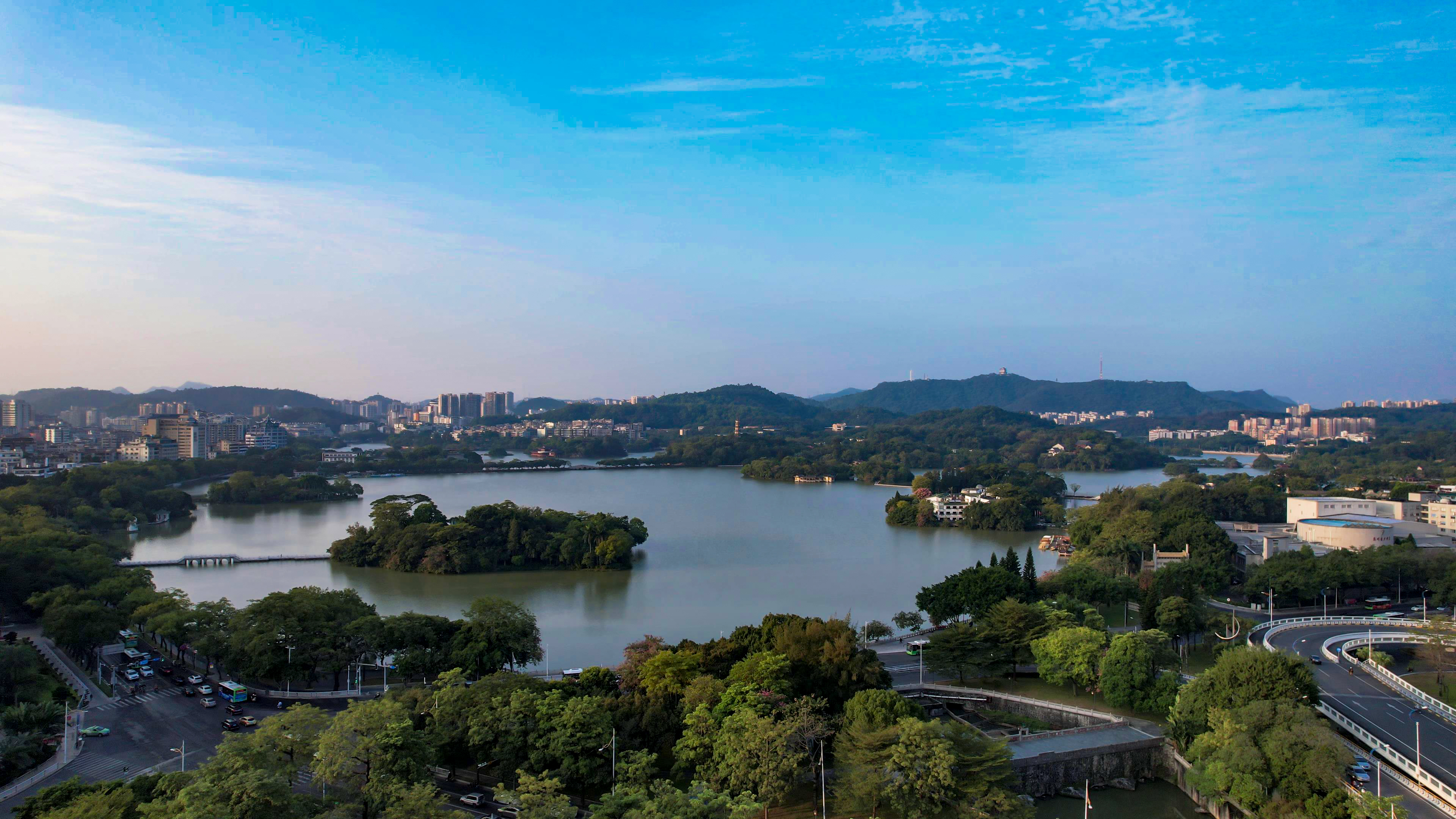 广东惠州西湖5A景区旅游航拍素材