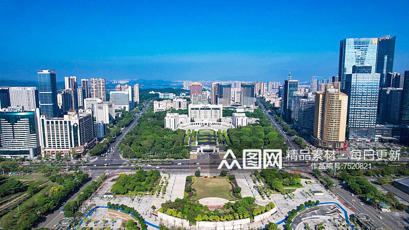 广东惠州市政府大楼航拍素材