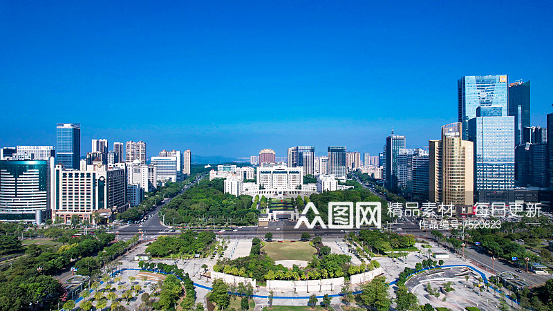 广东惠州市政府大楼航拍素材