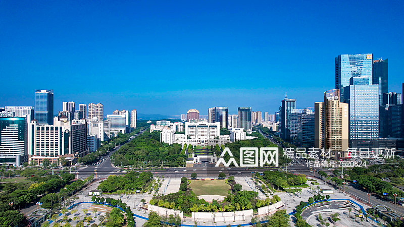 广东惠州市政府大楼航拍素材