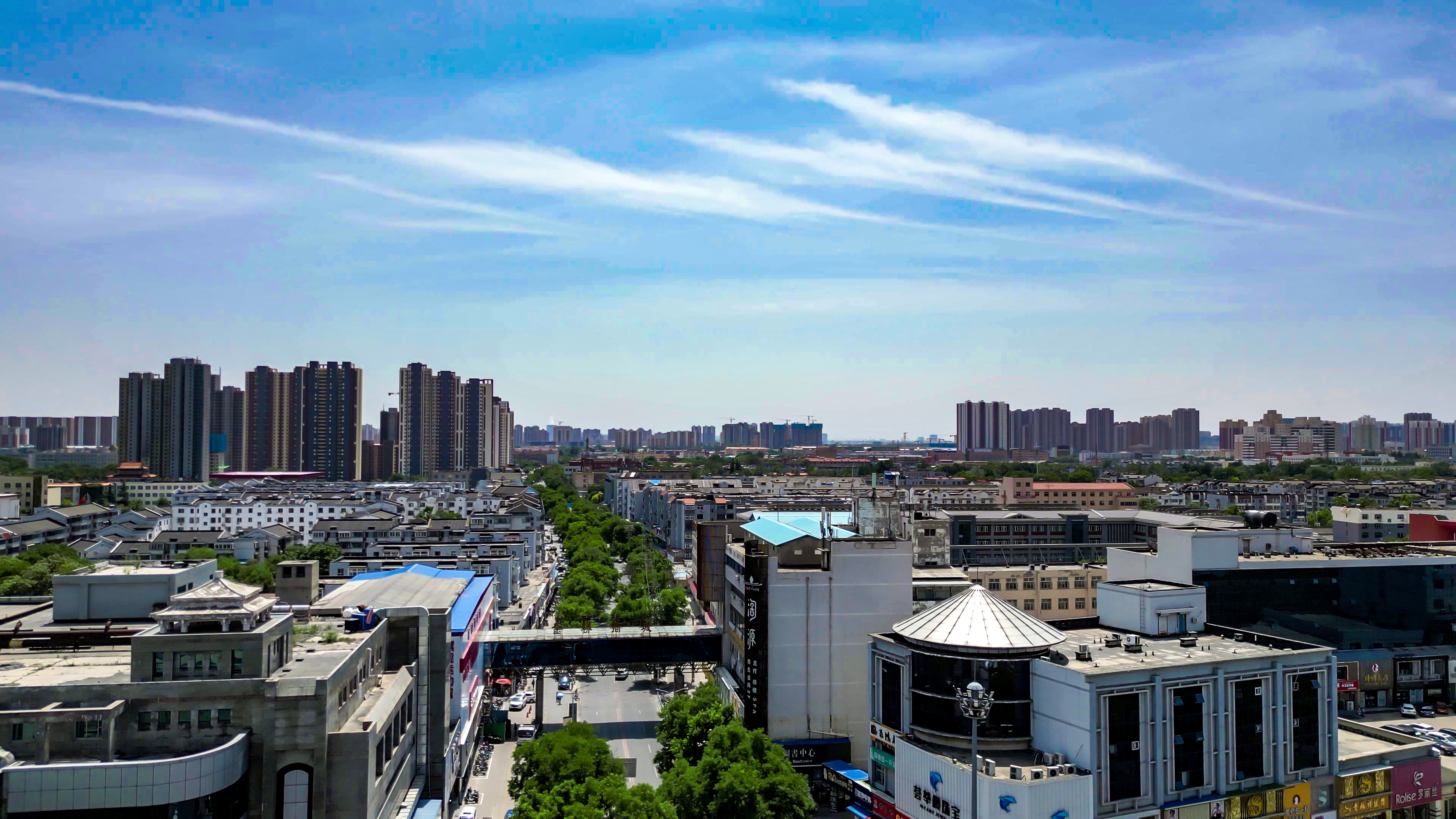 保定城市天际线航拍素材