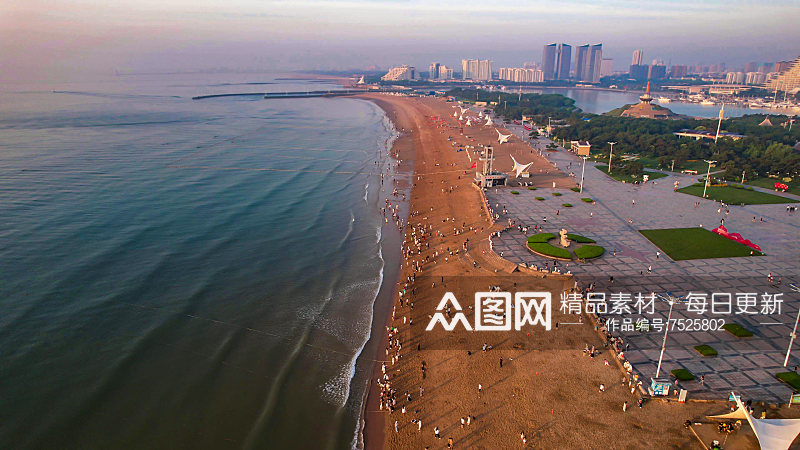 海边沙滩大海海洋沙滩风景航拍素材