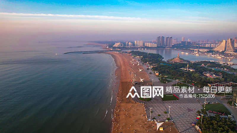 海边沙滩大海海洋沙滩风景航拍素材