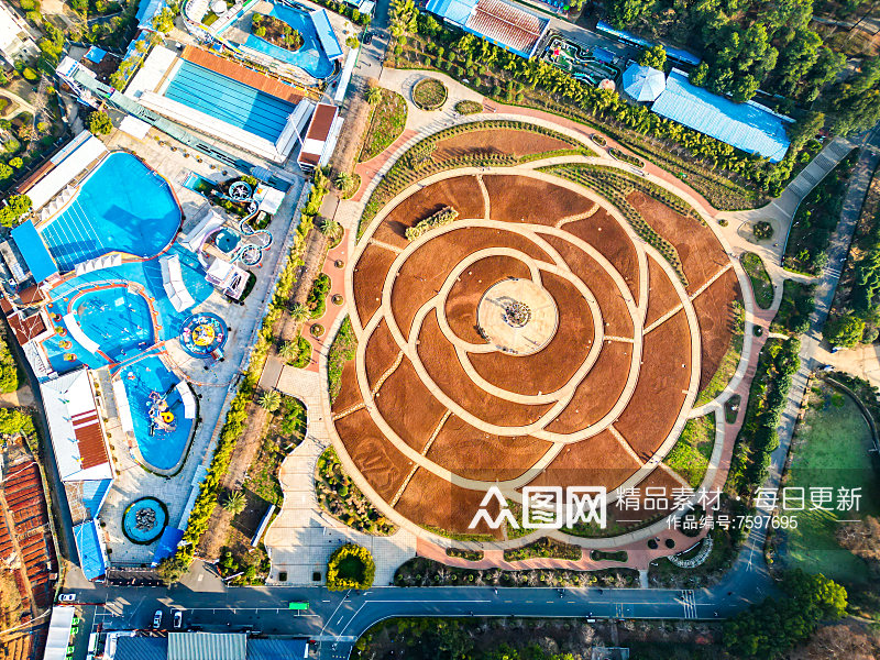 湖南省植物园航拍摄影图素材