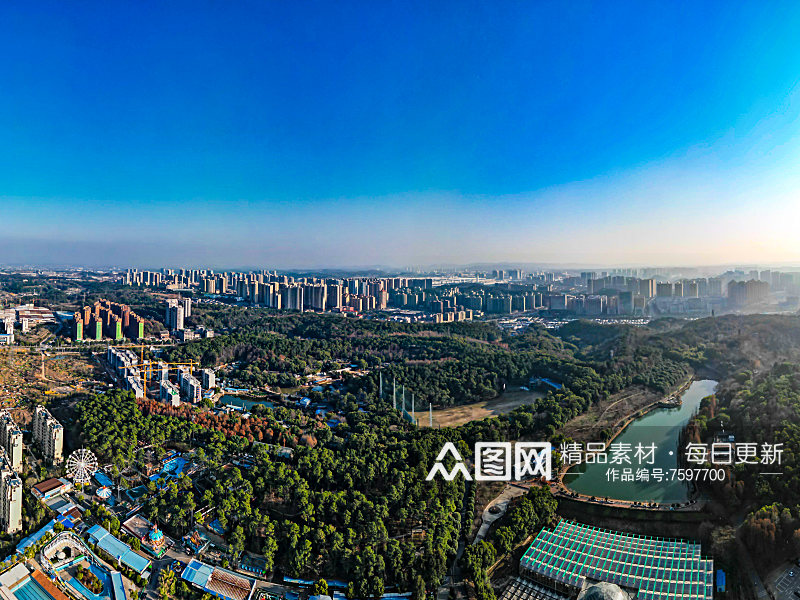 湖南省植物园航拍摄影图素材