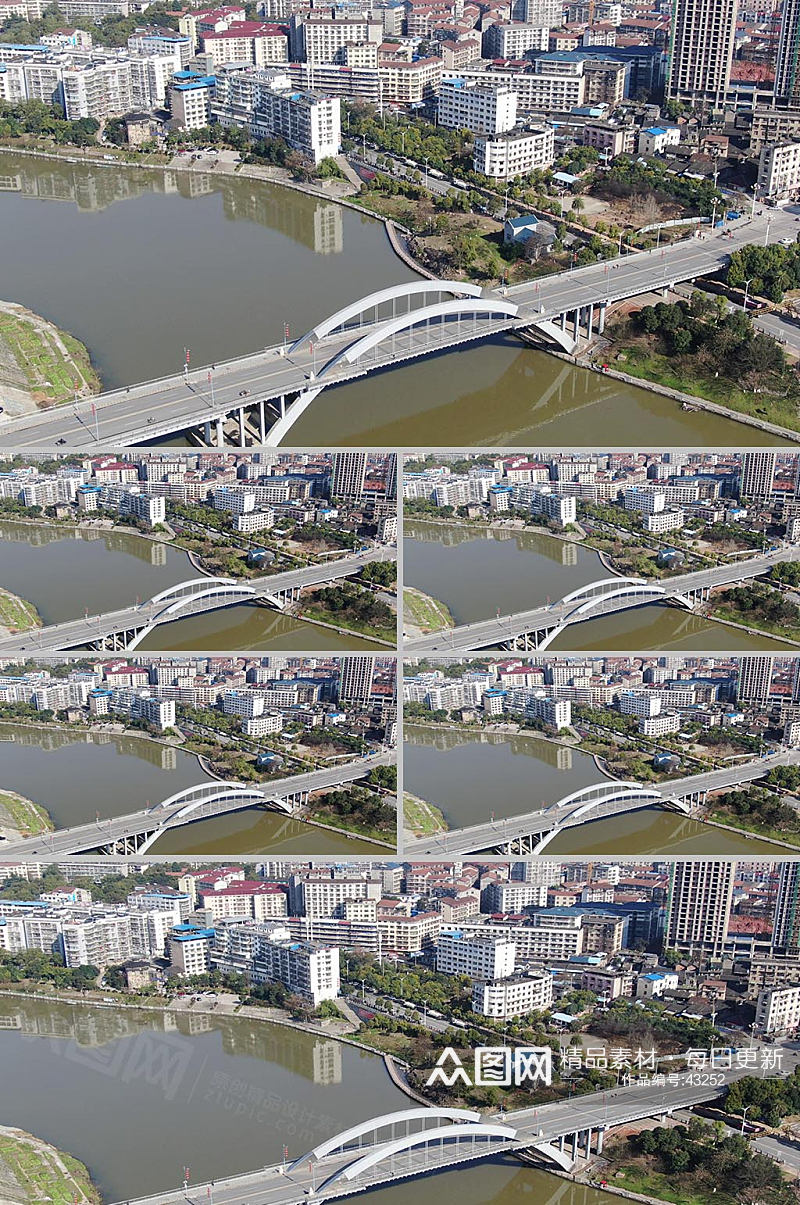 4K航拍跨河公路大桥素材