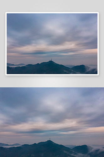 高山云海日出迷雾航拍摄影图