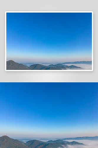 高山云海日出迷雾航拍摄影图