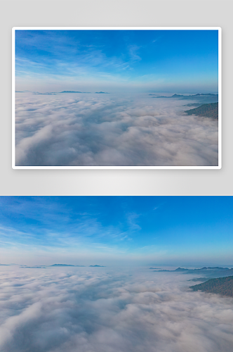 高山云海清晨云雾航拍摄影图