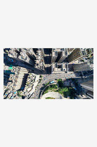 俯拍城市高楼住宅小区航拍摄影图