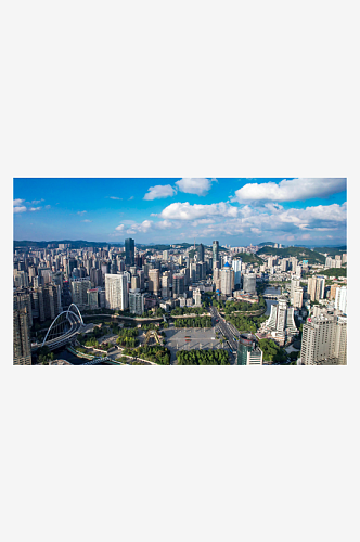 贵州贵阳南明区城市建设高楼地标建筑航拍图
