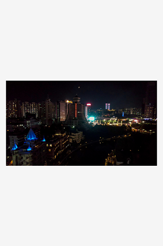 贵州贵阳城市夜景灯光交通建筑航拍摄影图