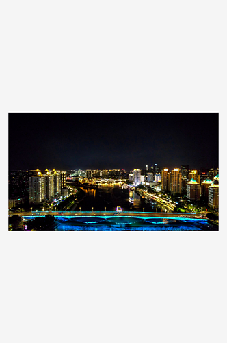 福建福州城市夜景灯光航拍摄影图