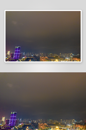 广西柳州窑埠古镇夜景灯光航拍摄影图