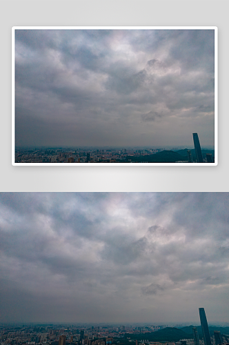 广东东莞城市清晨航拍摄影图