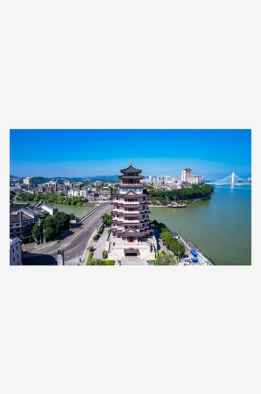 廣東惠州合江樓地標(biāo)建筑航拍攝影圖