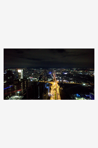 广州城市珠江两岸夜景灯光
