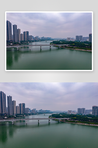 广西南宁城市风光高楼建筑航拍摄影图