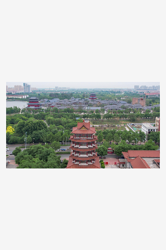 河北沧州南川楼历史文化古建筑航拍