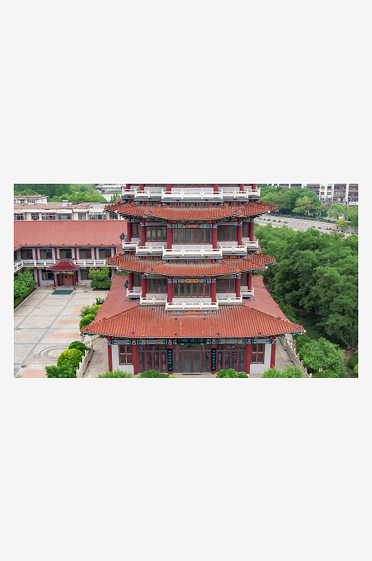 沧州历史文化古建筑清风楼航拍